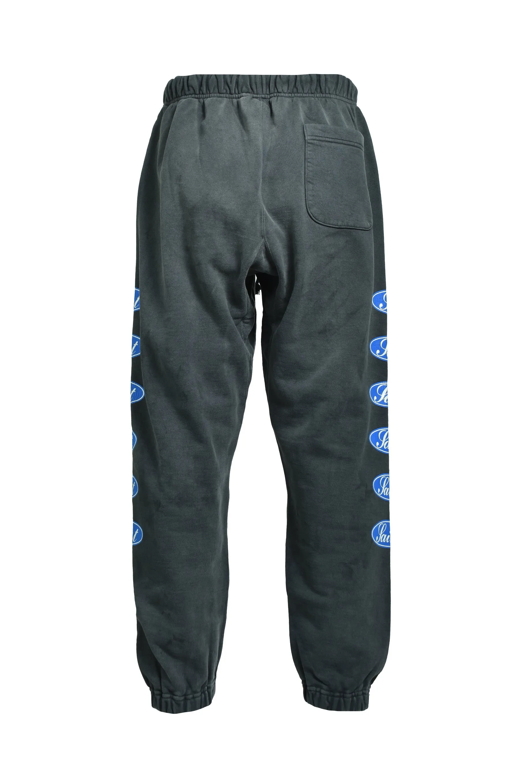 SAINT Mxxxxxx SWEAT PANTS/LOVE AMONG/BLK blue SAINT barrage sweatpants, washed black S-XL, top-notch printing and distressing process, very close to the original distressed feeling, Assute dyeing, whole piece sprayed with horse fade, wormhole destruction treatment, heavy fermentation washing to create NEW VINTAGE texture, factory four-needle and six-thread workmanship, no bone seams, correct main mark, wash mark
